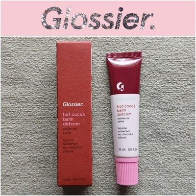 NIB Glossier Hot Cocoa Lip Balm Dotcom Rich Chocolate Warm Brown/Cocoa Tint