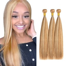 Poirewsa P27/613 Highlight Honey Blonde Brazilian Virgin Human Hair Straight