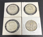 Kennedy & Walking Liberty Half Dollars Lot Of 4 90% Constitutional Silver Coins
