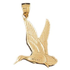 Ocean Bird Charm Pendant 14k Gold 4.1 Grams