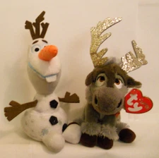 Ty Beanie Babies "OLAF" and "SVEN" Original Stuffed Toys ***Read Description***