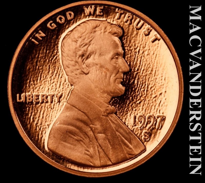 1997-S Lincoln Memorial Cent- Choice Gem Proof- Luster- No Reserve #L7044
