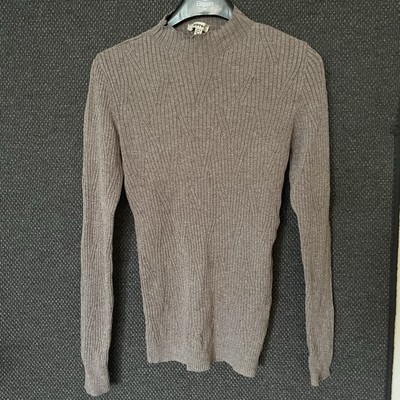 braunes/graues Sweatshirt Gr. M stretch Strick-Style von Koton