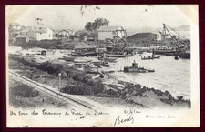 cpa afrique Dakar construction du port 1902 stamps