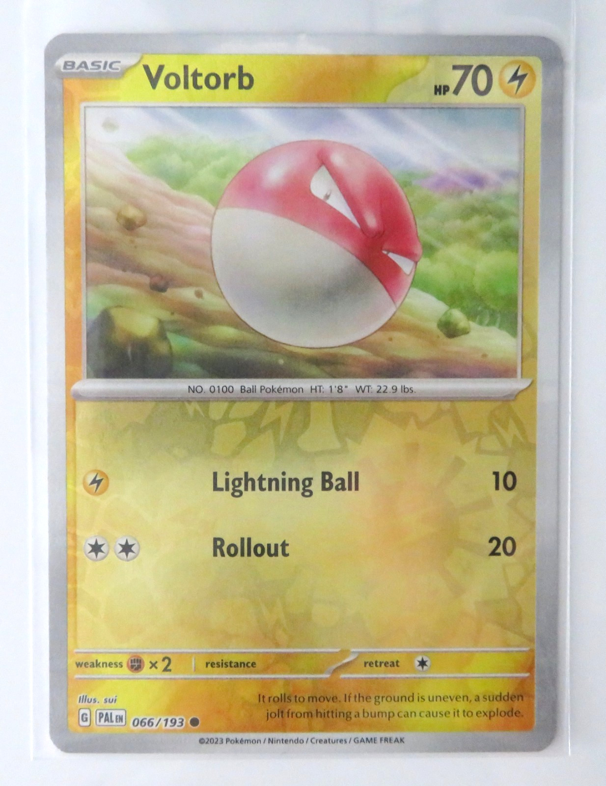 Pokemon Card Voltorb 066/193 Reverse Holo Common Lightly Played
