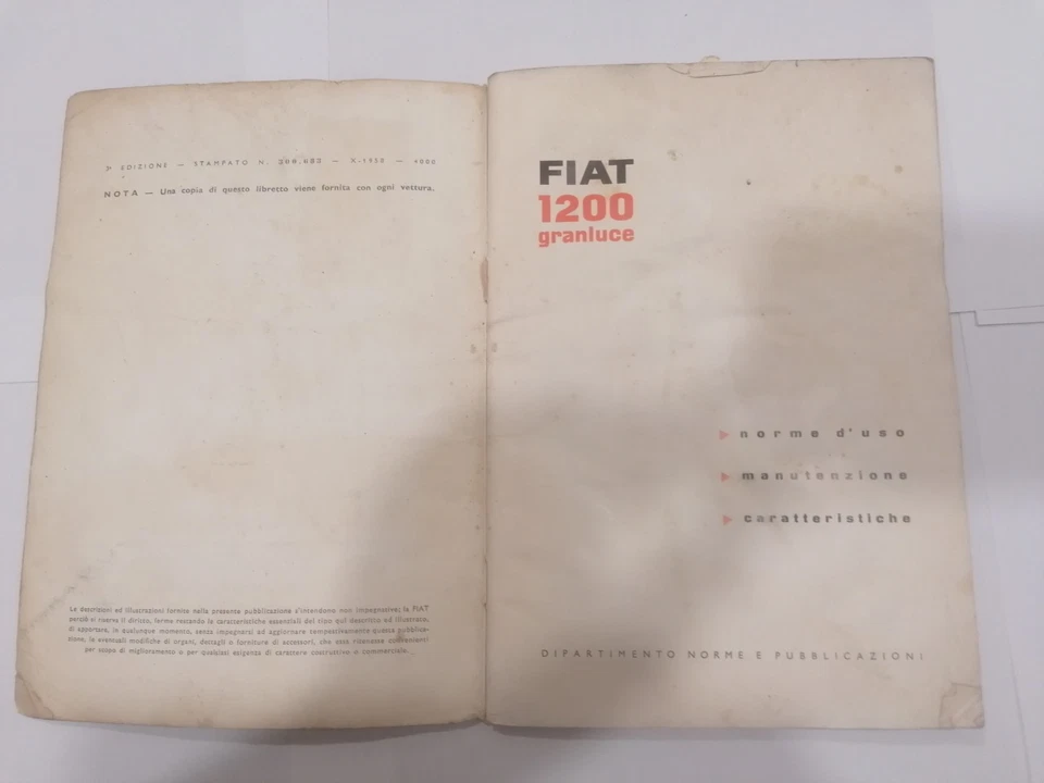 fiat 1200 granluce libretto libro catalogo manuale uso e manutenzione book - Immagine 2 di 4