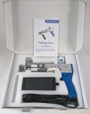 Tufting Gun Cut Pile and Loop Pile 2 in 1 Electric Rug Gun Starter Kit Blue