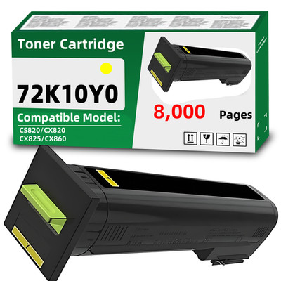 72K10Y0 Yellow Toner Cartridge Compatible for Lexmark CS820 CX820 CX825 CX860
