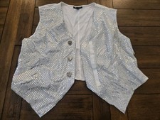 Womans Silver Sequin Costume Vest