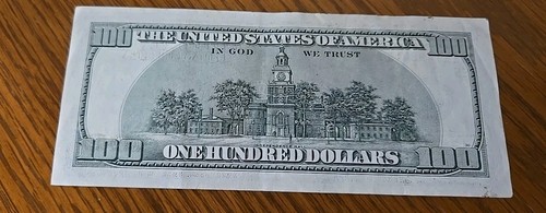 2001 $100 One Hundred Dollar Bill, Federal Reserve Note, Serial # CE17498441A - Picture 2 of 2