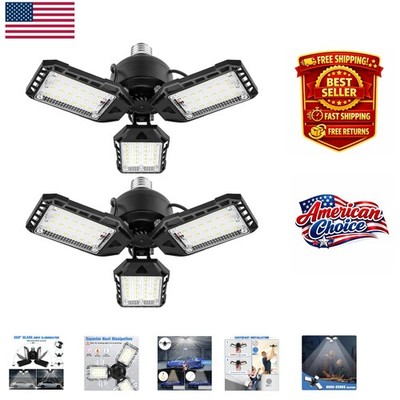 High Lumen LED Ceiling Light - 8000LM, 3 Deformable Panels for Optimal Coverage