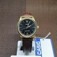 Casio LTP-V005GL-1B2 Schwarzes Zifferblatt Analog Braun Leder Klassische Quar...