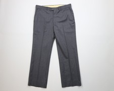 Vintage 70s Streetwear Mens 36x28 Wool Knit Flared Wide Leg Chino Pants Gray USA