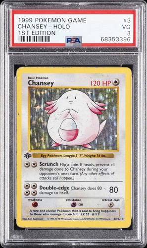 Chansey (1st Edition) graded PSA 3 for sale on eBay