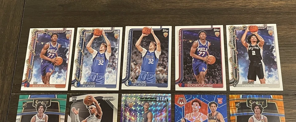 Баскетбольная карточка 2025–26 Topps Cooper Flagg дебютант RC VJ Edgecombe Kon Knueppel - Изображение 3 из 4