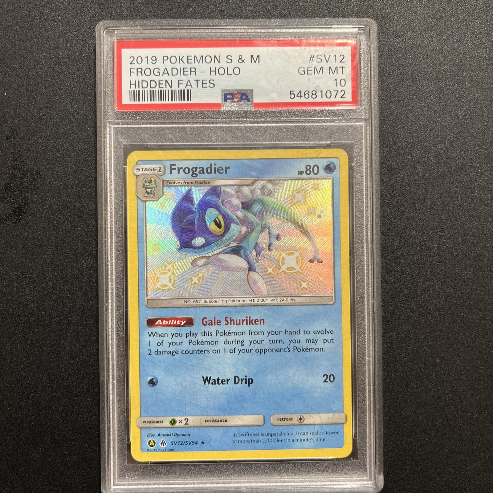 Pokemon Hidden Fates Frogadier SV12 PSA 10