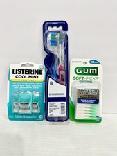 Dental Care Set- Gum Soft Picks Oral-B Toothbrush Listerine Pocketpaks NEW