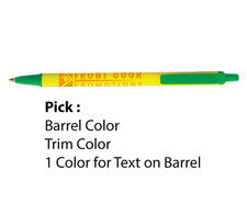 BIC Clic Stic Pen - 250 Pens - Barrel, Trim, and 1 Color Barrel Text