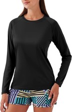 Women's UPF 50 Sun Protection Long Sleeve Rash Guard Shirt Quick Dry