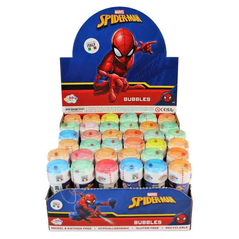 Display mit 36 Seifenblasen von Spiderman Original Lizenzartikel
