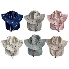 Kids Fisherman Hat Cartoon Print Infants Bucket Caps Wide Brimmed for Daily