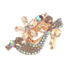 Gold Tone Metal Crystal Rhinestone High Heel Shoe Stretch Ring R1342-LCT