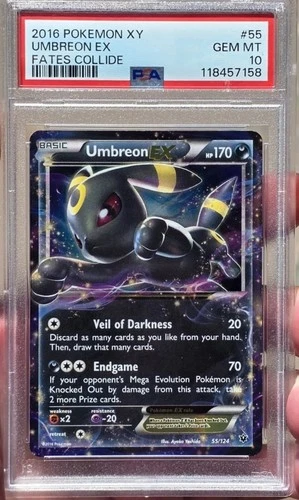 Umbreon EX 55/124 Fates Collide Holo 2016 Pokémon TCG PSA 10 Ultra Rare POP 535!