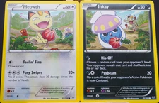 The Great Berry Heist! Meowth 67/108 & Inkay 41/108 Roaring Skies 2 Card Set