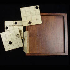 The 8 Queens wood brain teaser puzzle - chess based - difficult! -looks easy