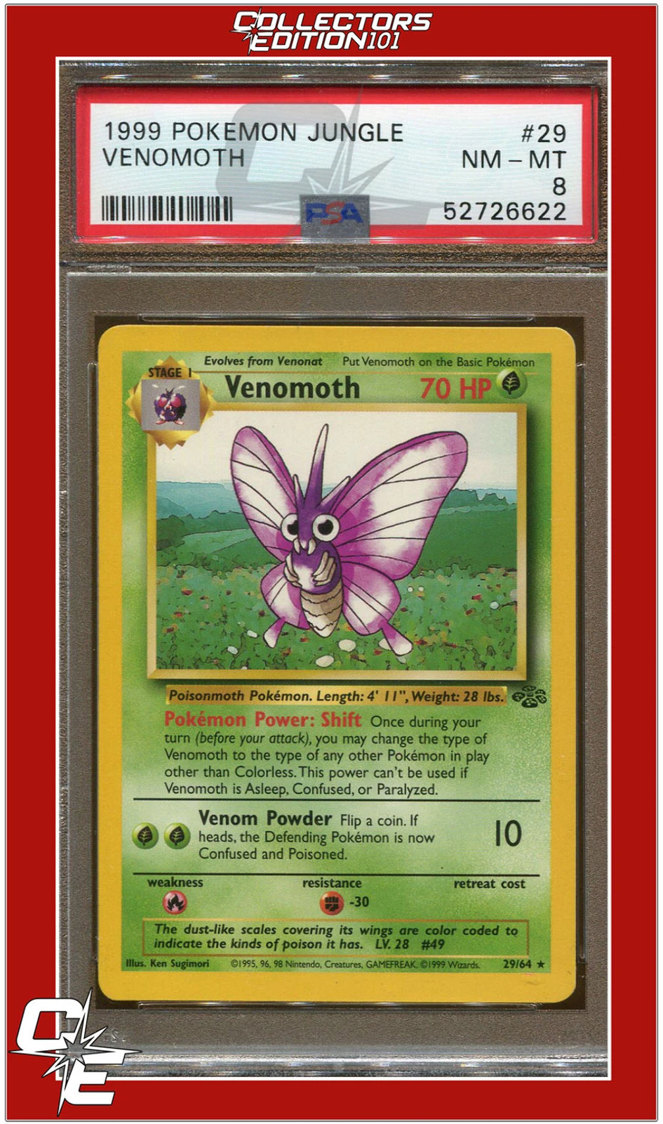 Jungle 29 Venomoth PSA 8