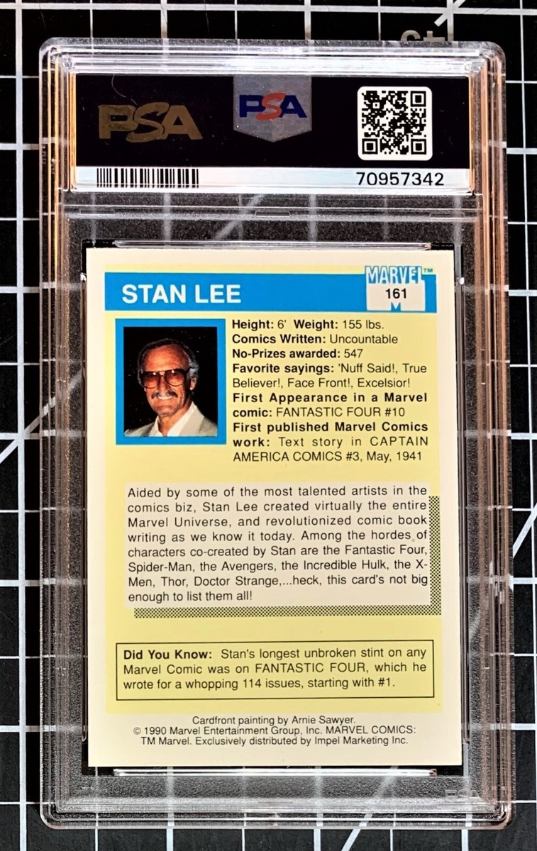 1990 Impel Marvel Universe - #161 Stan Lee / Mr. Marvel - PSA 10