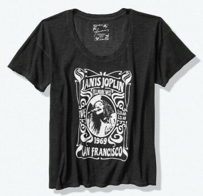 VICTORIAS SECRET PINK JANIS JOPLIN RETRO BAND TEE T-SHIRT
