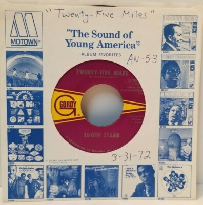 northern soul EDWIN STARR Twenty-Five Miles / Love 45 RPM - Play Tested VG+ *D5