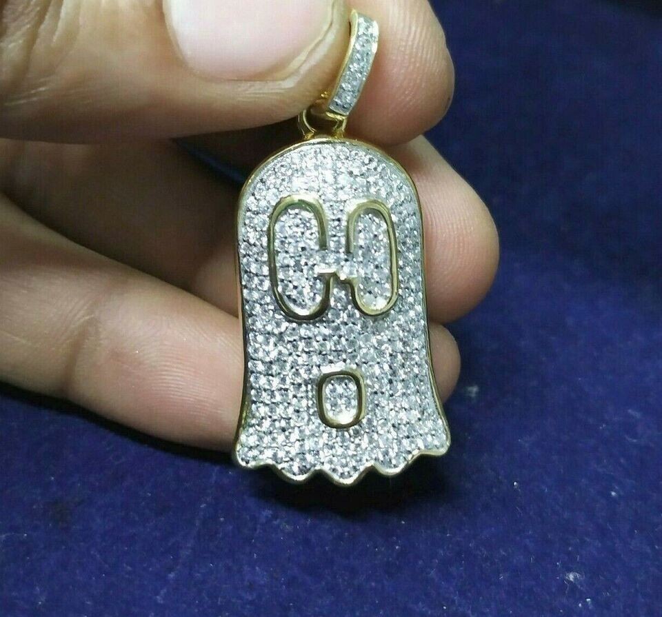 GUCCI　ネックレス　ghost　real 2.00Ct Round Cut Lab Created Diamond Gucci Ghost Pendant 14K