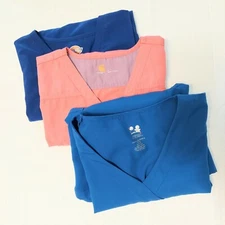 Scrub Tops Sz L Various Brands Medical Shirts Blue Pink Carhartt Dickies Dagassi