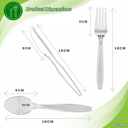 Disposable Clear Plastic Spoons Table Heavy Duty Plastic Cutlery Spoons Reusable - Picture 7 of 7