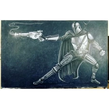 Mandalorian MANDO Painting 30X48 OOAK Acrylic on Canvas Signed Art CoA Mandalore