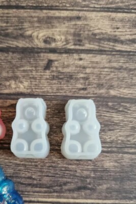2 Stck. Kleine Gummibärchen Form für Harz Schokolade Handwerk Schlüsselanhänger Magnet Herstellung