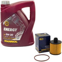 MotoröL Set 5W-30 5 Liter + ÖLfilter SH 4075 P FüR Opel Combo 1.6 2.0 Cdti X12