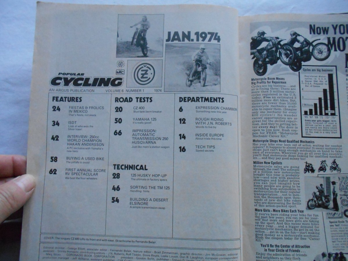 Old School Bmx Vintage Popular Cycling Magazine-JANUARY,1974 | eBay