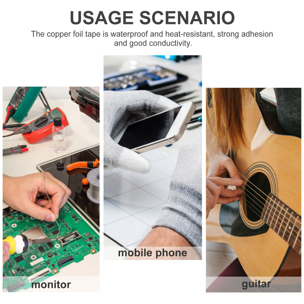 Copper Foil Tape Double Sided Conductive Metal Ducts Adhesive Sticky