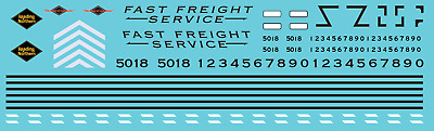 HO Scale Reading & Northern Fast Freight SD50 Black/White Scheme Decal Set