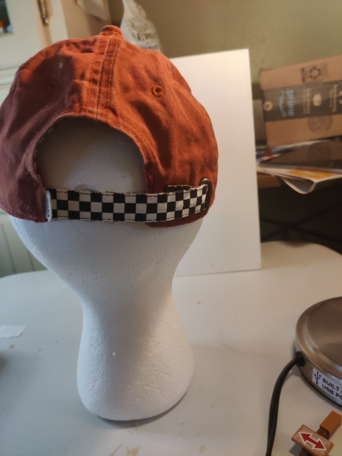 Adjustable Red Checkered Vans Hat - image 4