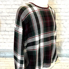 GANT XL Cotton Cable Knit Sweater Maroon White Green Pattern Winter 100 Cotton