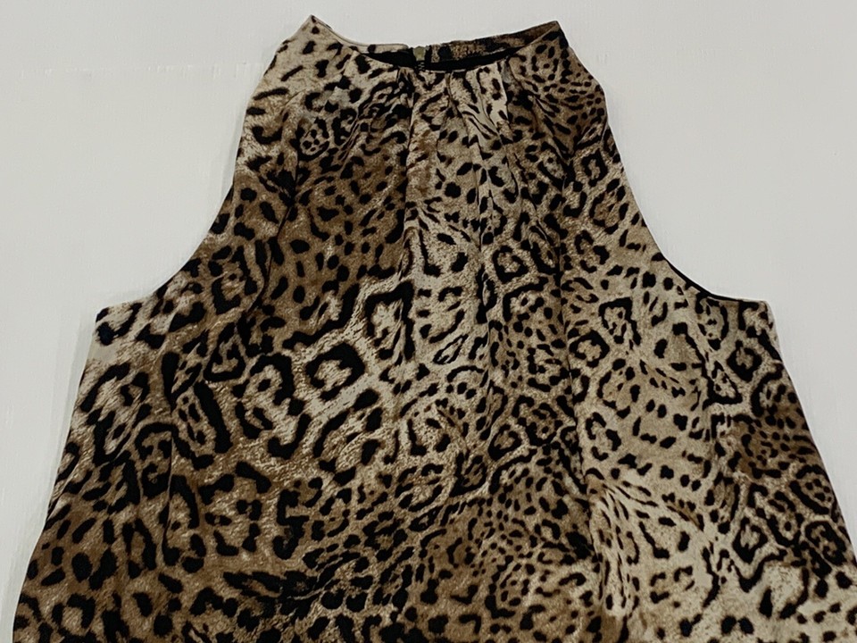 Ladies size M ZARA BASIC Animal Print Casual Lined DRESS High Neck