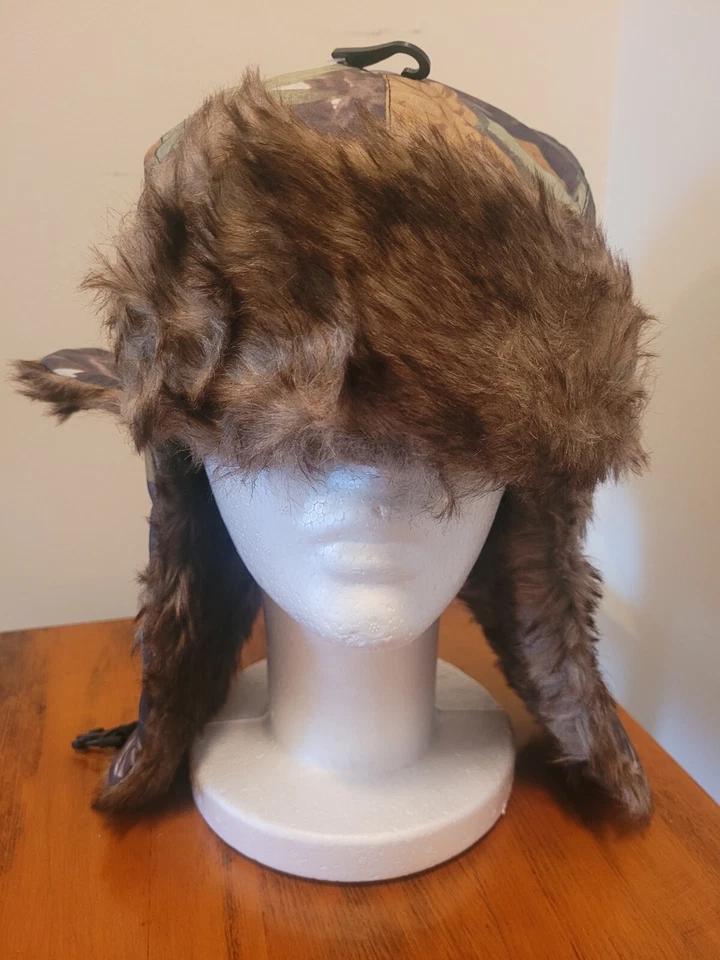 KENTUCKY TACTICAL SUPPLY HUNTERS CAP RUGGED OUTERWEAR GREEN CAMOUFLAGE FAUX FUR - Image 3 of 4