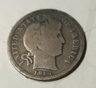 1914 D USA Silver Barber Dime Good