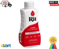 Rit Liquid Dye All Purpose 8 Ounce Fabrics Clothes Wood Crafts Paper, Scarlet