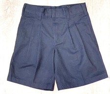 School Apparel Pleated Shorts Navy Boys Size 6 Regular Fit