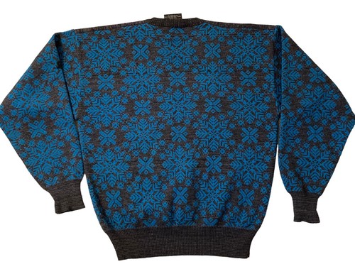 Mens Vintage Wool Ski Sweater Medium 100% Pure Virgin Wool Hong Kong DEMETRE - Picture 5 of 9